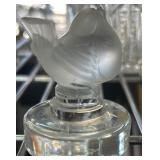 Lalique Frosted Glass Bird Figurine on Clear Base