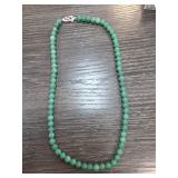 Jade Beaded Necklace With Metal Clasp