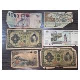 World Banknotes Including Japanese Yuan