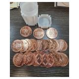 20 Copper Rounds with Storage Tube