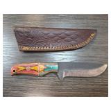 Handcrafted Knife with Multicolored Handle