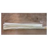 Two Roman Curtains in Green Striped Fabric