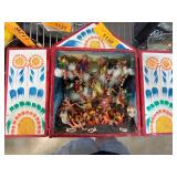 Hand-Painted Wooden Diorama with Religious Scene