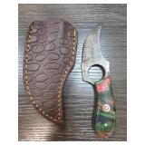 Handcrafted Knife With Colorful Handle and Sheath