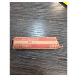 Roll of 50 Wheat Cents in Paper Wrapper