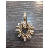 Roman Heart-Shaped Pendant with Crystal Accents