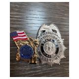 Police Badge and 9/11 Memorial Pin