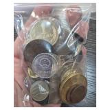World Coins in Plastic Bag