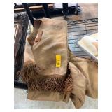 Brown Fringe Dress with Patches