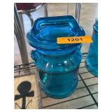 Blue Glass Decorative Jar