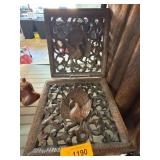 Carved Wooden Peacock Wall Plaques