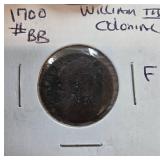 1700 William III Coin in Holder