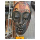 Colorful Hand-Painted Wooden Tribal Mask