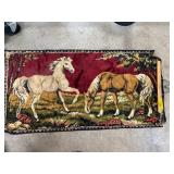 Tapestry Depicting Two Horses in Landscape