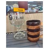 19th Hole Glass and Wooden Striped Mug