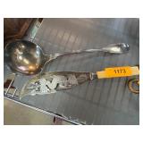 Metal Serving Ladle and Intricate Trident Fish Kni