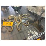 Decorative Bronze-Style Octopus and Fish stand