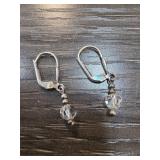 Sterling Silver Earrings with Clear Beads