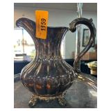 Silver-Plated Decorative Pitcher with Ornate Handl