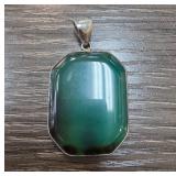 Sterling Silver Green Gemstone Pendant