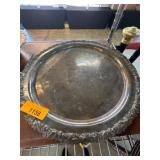 Ornate Round Metal Serving Tray
