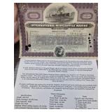 1918 International Mercantile Marine Co. Stock Cer