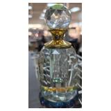 Crystal Perfume Bottle With Gold-Toned Accents