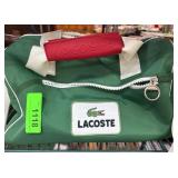 Green Lacoste Duffel Bag with White Straps