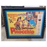Original Framed Walt Disneyï¿½s Pinocchio Poster