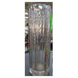 Antique Clear Glass Hexagonal Vase