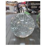 Clear Glass Paperweight With Bubble Inclusions