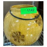 Glazed Yellow Ceramic Lantern