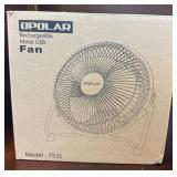 Opolar Rechargeable Metal USB Fan