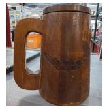 Vintage Wooden Mug With Engraved Pilots Wings
