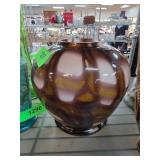 Hand-Blown Glass Vase with Swirled Design