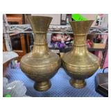Brass Decorative Vases with Engravings