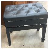 Black Tufted Adjustable Piano Bench