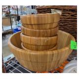 Pampered Chef Bamboo Salad Bowl Set