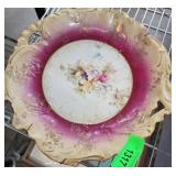 Antique Scalloped Plate With Floral Design