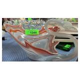 Murano-Style Art Glass Swan Bowl