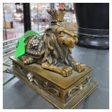 Decorative Lion Trinket Box with Crown Detail