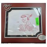 Framed Disney Pinocchio Sketch with Embossed Seal