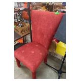 Red Upholstered Accent Chair in Fabric