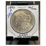 1890-S Morgan Silver Dollar in AU/UNC Condition