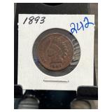 1893 Indian Head One Cent Coin