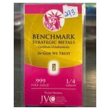 Benchmark Strategic Metals .999 Fine Gold