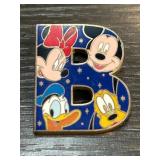 Disney Letter B Enamel Pin Featuring Charact