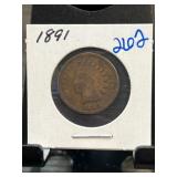 1891 Indian Head One Cent Coin