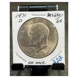 1971 D Eisenhower Dollar CH UNC MS63/64