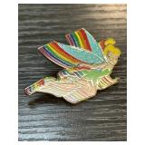 Enamel Fairy Brooch with Multicolor Rainbow